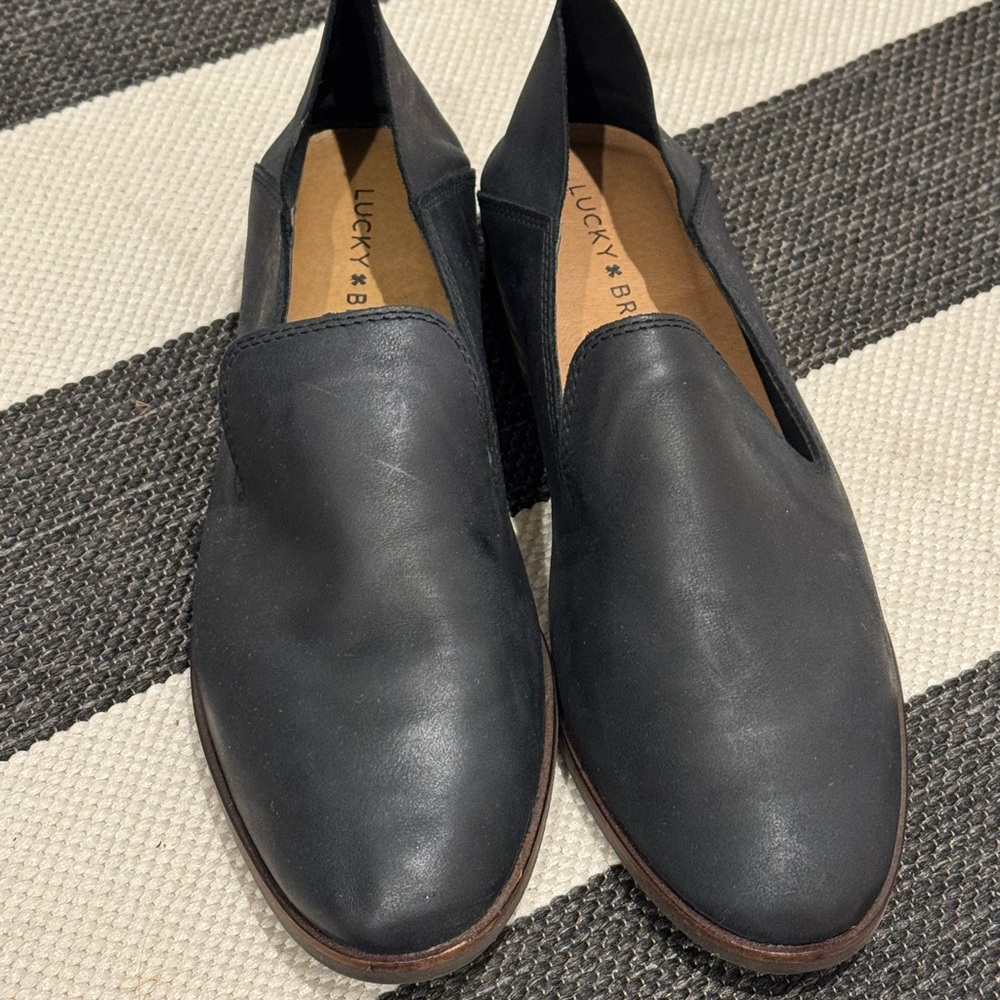 Lucky Brand Men's Dark Leather Slip-Ons
